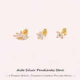 925 Silver CZ Stud Earrings Small Pendientes Boucle Oreille Femme