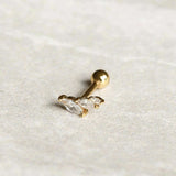 925 Sterling Silver Zircon Ear Bone Pierced Stud Earrings