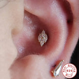 925 Sterling Silver Zircon Ear Bone Pierced Stud Earrings