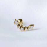 925 Sterling Silver Zircon Ear Bone Pierced Stud Earrings