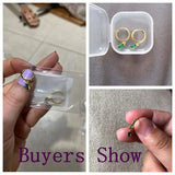 Green CZ Huggie Earrings for Women - Silver Hoop Jewelry