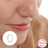 S925 Sterling Silver Nose Pierced Crystale Nose Ring