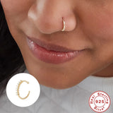 S925 Sterling Silver Nose Pierced Crystale Nose Ring
