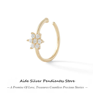 S925 Sterling Silver Nose Pierced Crystale Nose Ring