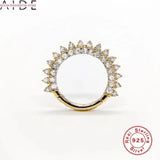 925 Silver Nose Piercing Stud with Geometric Diamond, Round Design for Women