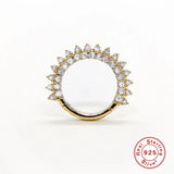 925 Silver Nose Piercing Stud with Geometric Diamond, Round Design for Women