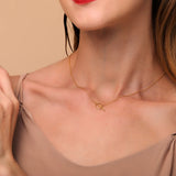 925 Silver Initial Round Choker Necklace for Women