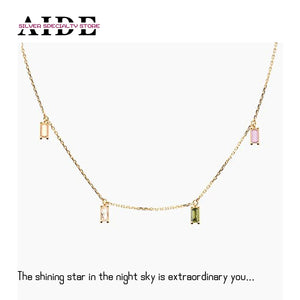 925 Sterling Silver Zircon Necklace For Women Initial Choker Necklace