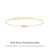 925 Silver Hand Chain Triple Crystal Bracelet