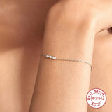 925 Silver Hand Chain Triple Crystal Bracelet