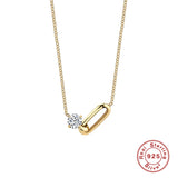 Minimalist Green Zircon Oval Necklace 925 Sterling Silver Pendant