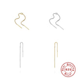Zircon Ear Line 2PCS 925 Silver Stud Earrings