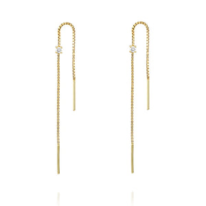 Zircon Ear Line 2PCS 925 Silver Stud Earrings