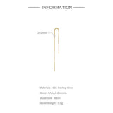 Zircon Ear Line 2PCS 925 Silver Stud Earrings