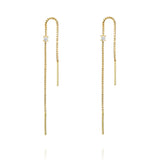 Zircon Ear Line 2PCS 925 Silver Stud Earrings