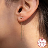 Zircon Ear Line 2PCS 925 Silver Stud Earrings