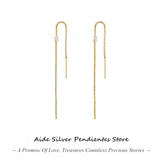 Zircon Ear Line 2PCS 925 Silver Stud Earrings