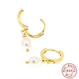 925 Sterling Silver Pearl Dangle Earrings for Women