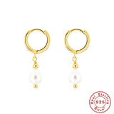 925 Sterling Silver Pearl Dangle Earrings for Women