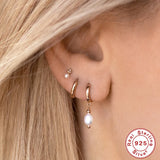 925 Sterling Silver Pearl Dangle Earrings for Women