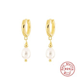 925 Sterling Silver Pearl Dangle Earrings for Women