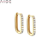 Minimalism 925 Silver Heart Pin Hoop Earrings Crystal Jewelry