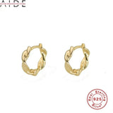 Minimalism 925 Silver Heart Pin Hoop Earrings Crystal Jewelry