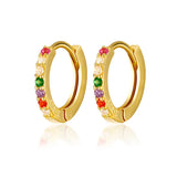 Minimalism 925 Silver Heart Pin Hoop Earrings Crystal Jewelry