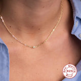 Minimalist 925 Silver Chain Necklace with Zircon