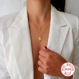 Four-Claw Opal Women's Necklace S925 Sterling Silver Thin Clavicle Necklaces