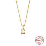 Four-Claw Opal Women's Necklace S925 Sterling Silver Thin Clavicle Necklaces