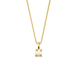 Four-Claw Opal Women's Necklace S925 Sterling Silver Thin Clavicle Necklaces