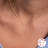 Minimalist Zircon Clavicle Necklace 925 Sterling Silver Chain Necklaces