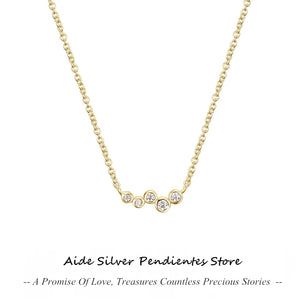 Minimalist Zircon Clavicle Necklace 925 Sterling Silver Chain Necklaces