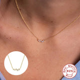 Minimalist Zircon Clavicle Necklace 925 Sterling Silver Chain Necklaces
