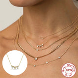Minimalist Star Lightning Thin Chain Necklace 925 Sterling Silver