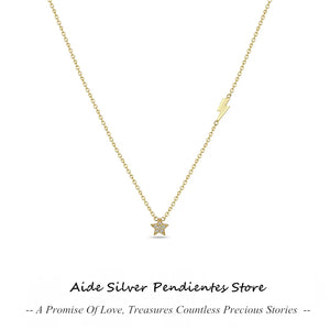 Minimalist Star Lightning Thin Chain Necklace 925 Sterling Silver