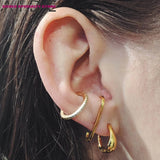 925 Silver Stud Earrings, Glossy Design, Fine Jewelry, Pendientes