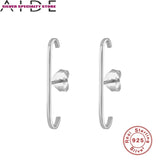 925 Silver Stud Earrings, Glossy Design, Fine Jewelry, Pendientes