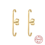 925 Silver Stud Earrings, Glossy Design, Fine Jewelry, Pendientes
