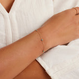 S925 Silver Turquoise Stacking Bracelet Chain for Women