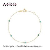 S925 Silver Turquoise Stacking Bracelet Chain for Women