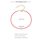 Zircon Flower Bracelet for Women | Red Rope Chain Jewelry