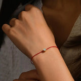 Zircon Flower Bracelet for Women | Red Rope Chain Jewelry
