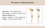 925 Silver CZ Stud Earrings Women Accessories