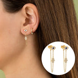 925 Silver CZ Stud Earrings Women Accessories
