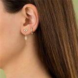 925 Silver CZ Stud Earrings Women Accessories