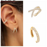 925 Sterling Silver Ear Cuff Cross Earrings for Women