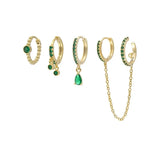 Sterling Silver Earrings Zircon Chain Hoops Earrings
