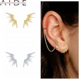 925 Sterling Silver Stud Earrings Irregular Line Jewelry